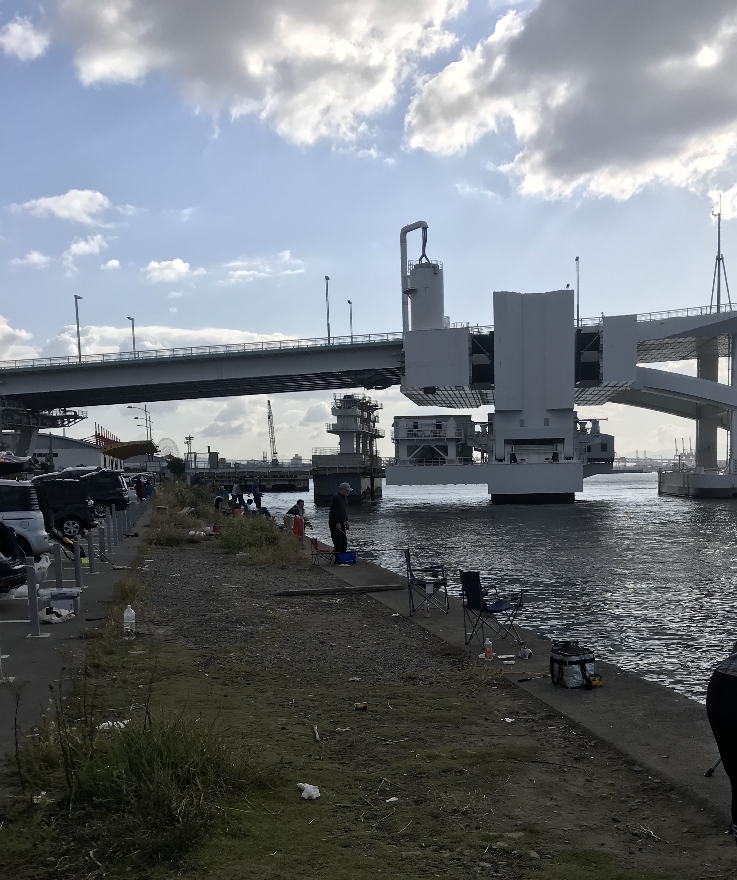 大阪の子供も安全なサビキ釣りができる場所なら夢舞大橋下！トイレ水道あり！